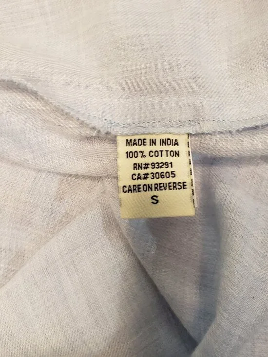 Woman's Dylan Chambray Ruffle Denim Shirt Size S - Picture 5 of 7